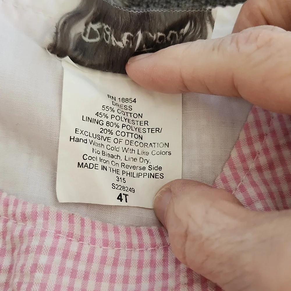 Rare, Too!, Girl's, Sz 4T, Pink & White +Br &White Gingham w 4 Appliques - Picture 10 of 10